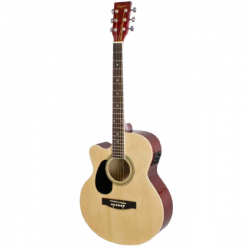 GUITARRA ACÚSTICA DAYTONA A401CE ELECTRIFICADA NATURAL ZURDA MINI JUMBO