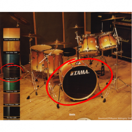 BOMBO TAMA ROCKSTAR CUSTOM RPB22DW CCC CUSTOM CHARCOAL