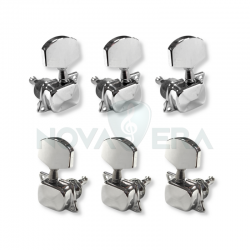 CLAVIJAS DE AFINACIÓN CROMADAS PARA GUITARRA ACÚSTICA. DISPOSICIÓN 3+3