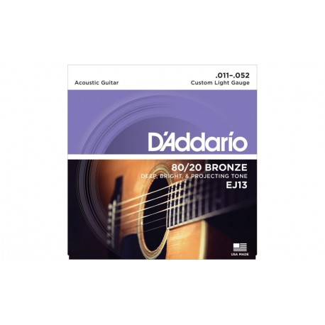 Daddario EJ13 Juego de Guitarra Acustica 11/52