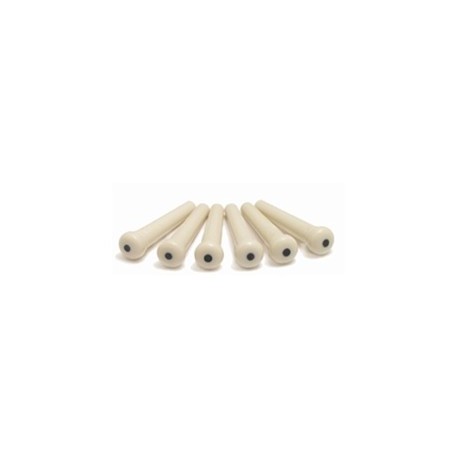Graph Tech TUSQ TRADITIONAL BRIDGE PINS WHITE WITH 2MM BLK DOT PP-1122-00