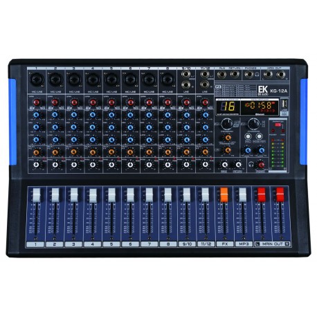 EK AUDIO MESA DE MEZCLAS PASIVA CON EFECTOS KG12A