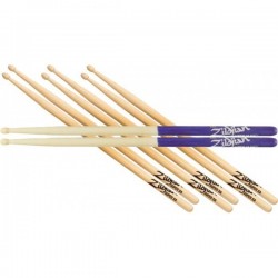 Zildjian 5A Value Pack 3 5A + 1 5A Purple Dip