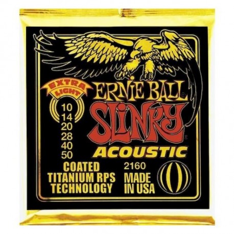 SET CUERDAS ACUSTICA ERNIE BALL SLINKY BAÑO TITANIO EXTRA LIGHT 10-50