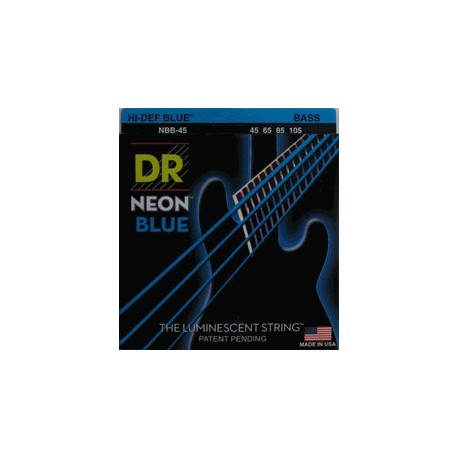 DR NBB45 Juego Bajo 4 cuerdas NEON Blue 45-105