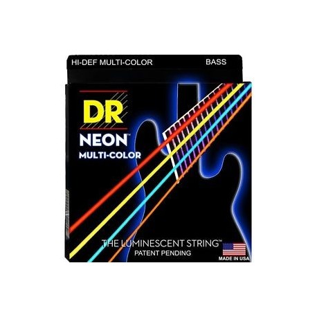 DR NMCB45 Juego Bajo 4 cuerdas NEON Multi-Color 45-105