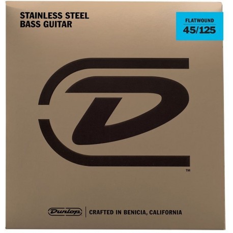 Dunlop DBFS45125 Juego Bajo 5 cuerdas Flatwound 45-125