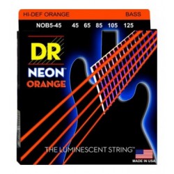 DR Bajo 5 cuerdas NEON Orange 45-125