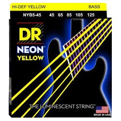 DR Bajo 5 cuerdas NEON Yellow 45-125