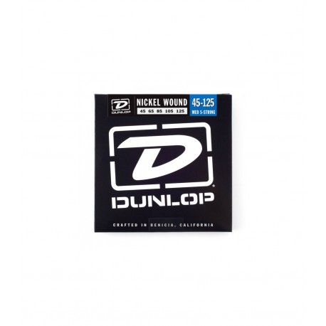 Dunlop DBN45125 Juego Bajo 5 cuerdas Nickel 45-125