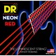 DR Bajo 5 cuerdas NEON Red 45-125
