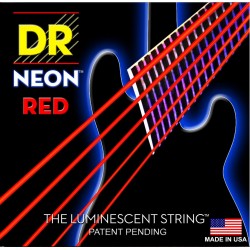 DR Bajo 5 cuerdas NEON Red 45-125