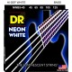 DR Bajo 5 cuerdas NEON White 45-125